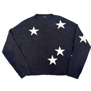 Rails Perci Black & White Star Cashmere Blend Sweater Size Small